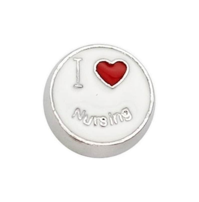 Caduceus CNA Scrubs Nurse Cap Floating Charms W Czech \u00a0Crystals Medical Symbol