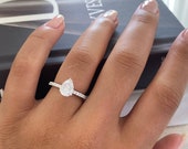 1 Carat Pear Shaped Engagement Ring. Diamond Simulant. Promise