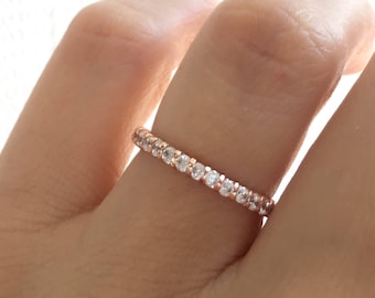 Rose Gold Eternity Band. High Quality Cz Rose Gold Ring. Rose Gold Stacking Ring. Stackable Ring. Cz Eternity Band Ring. Rose Gold Band.