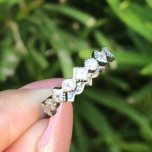 Vintage Milgrain Eternity Band. Sterling Silver Wedding Band. Eternity Ring. High Quality Cz Antique Style Ring. Art Deco Band. Size 5-10