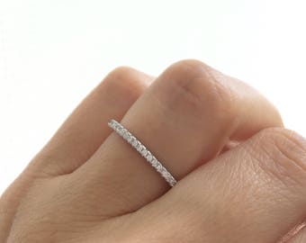 Silver Wedding Band Ring. Eternity Band Ring. Sterling Silver Stacking Ring. Stackable Ring. Silver Eternity Band Packed In A Luxury Box.