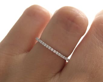Swarovski Eternity Band Ring. Silver Band Ring Packed In A Luxury Gift Box With A Blank Card, Care Instructions And Jewelry Cleaning Cloth.