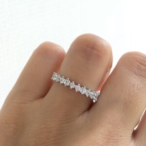 Beautiful Wedding Band. Wedding Ring. Eternity Band Ring. 3MM Fine Cz Eternity Ring. Sterling Silver Stacking Rings. Eternity Band Ring.