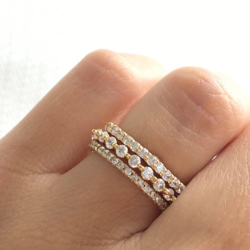 Gold Eternity Band Ring. Stackable Rings. Gold Stacking Rings. | Etsy