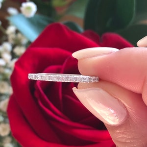 Wedding Band Ring. Sterling Silver Wedding Band. Half Eternity Band. Stackable Ring. Anniversary Band. Promise Ring. Stacking Ring.