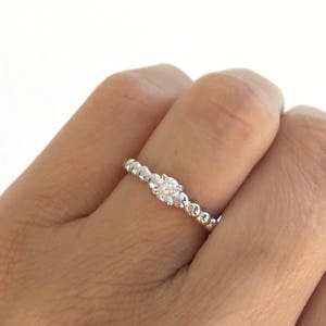 Delicate Engagement Ring. Solitaire Ring. Promise Ring. Sterling Silver Round Cut Engagement Ring. Diamond Ring. Packed In A Luxury Gift Box