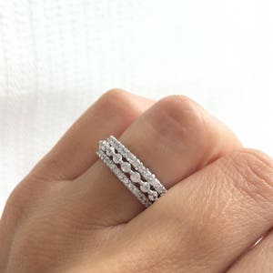 Sterling Silver Ring Set. Stackable Bands. Stacking Bands. Silver Stacking Rings. Wedding Bands. Silver Stacking Rings. Eternity Bands.