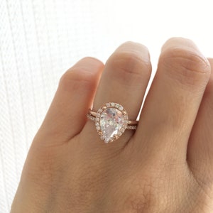 teardrop ring with band