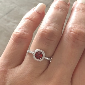 January Birthstone Statement Ring Dainty Ring Handmade Ring Gift Her Women Ring 925 Silver Ring Gemstone Ring Garnet Ring Boho Ring