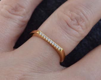 Cz silver knuckle ring. Cz gold knuckle ring. Cz rose gold knuckle ring. Silver stackable ring. Cz silver stackable ring. Stackable rings.