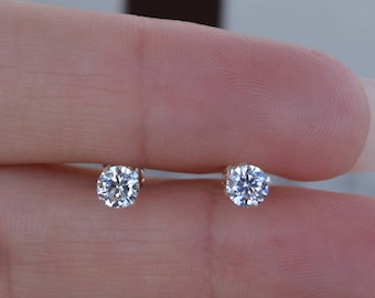 3MM Round Cz Stud Earrings. High Quality Cz Stud Earrings. Post Earrings. Small Studs. Sterling Silver Nickel Free Stud Earrings.