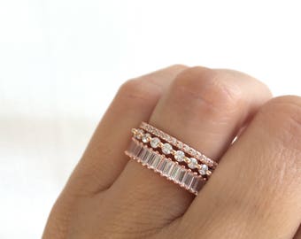 Rose Gold Wedding Bands Eternity Band Ring Fine Cz Stacking Rings Rose Gold Ring Set Sterling Silver Rose Gold Plated Wedding Bands Rose Gold Wedding Bands Eternity Band Ring Fine Cz Stacking Rings Rose Gold Ring Set Sterling Silver Rose Gold Plated Wedding Bands