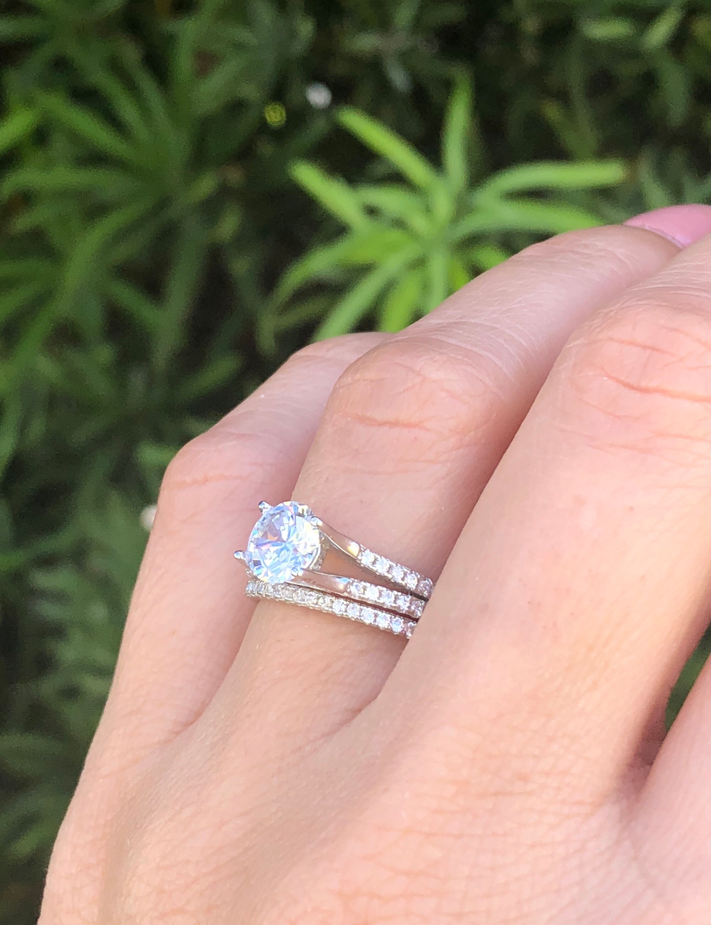 925 Sterling Silver 2 Stone Heart Cut Cubic Zirconia Split Shank Statement Ring - Wedding, Engagement, Anniversary Gift