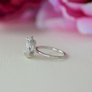 Sterling Silver Pear Halo Ring. Classic Pear Engagement Ring. Teardrop High Quality Cz Diamond Ring. Wedding Ring. Top Quality Cz Ring. image 3