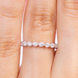 3/4 ct Sterling Silber Diamant Simulant Eternity Ring. Multi Kreis Ring. Ehering. Voll Eternity Ring. Silber Ring.