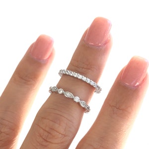 Sterling Silver Wedding Bands. Ring Set . Stackable Rings. Stacking Bands. Wedding Bands. Unique Wedding Ring Set. Luxury Wedding Bands.