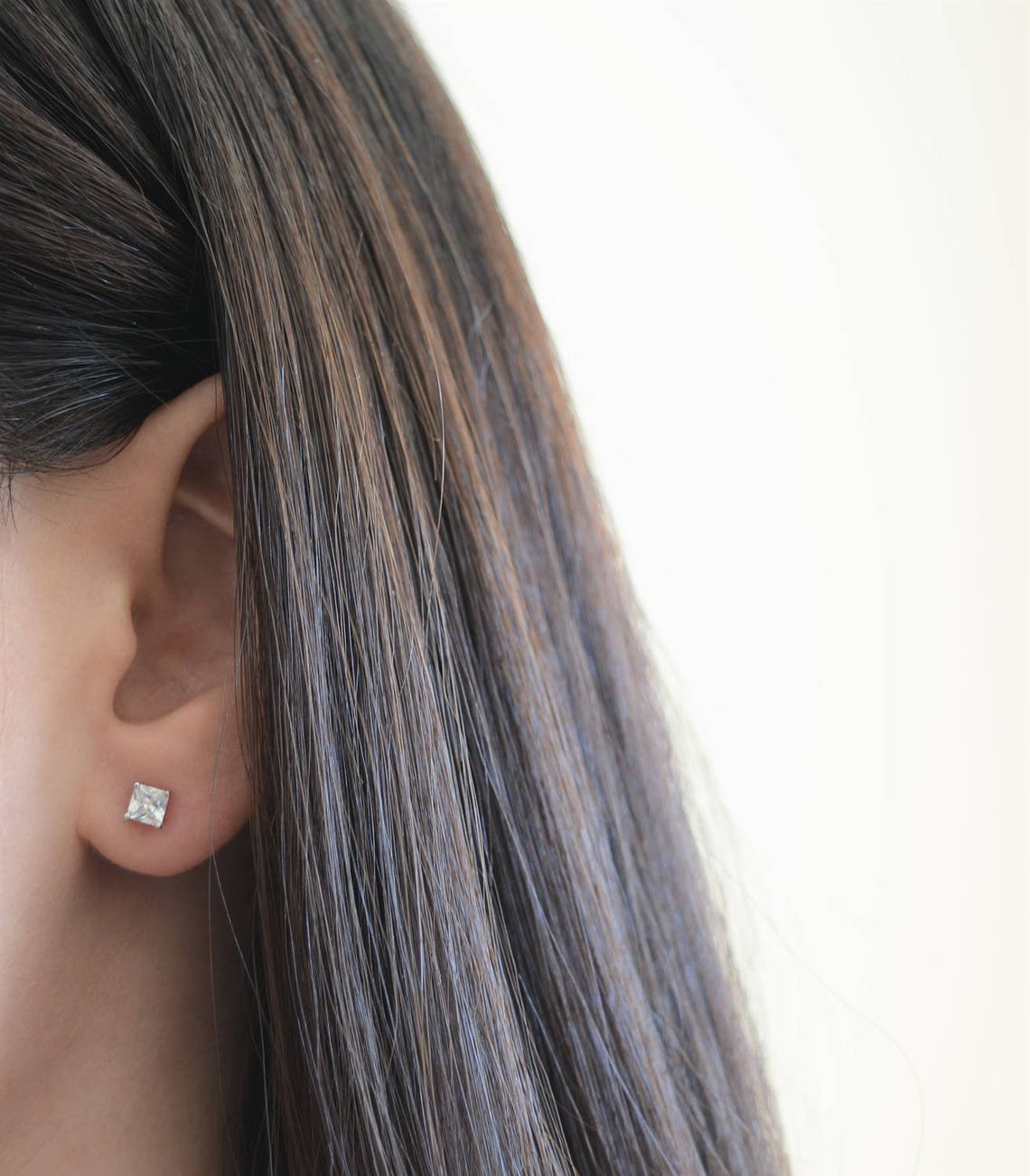 High Quality Cz Stud Earrings. Sterling Silver Square Basket Etsy