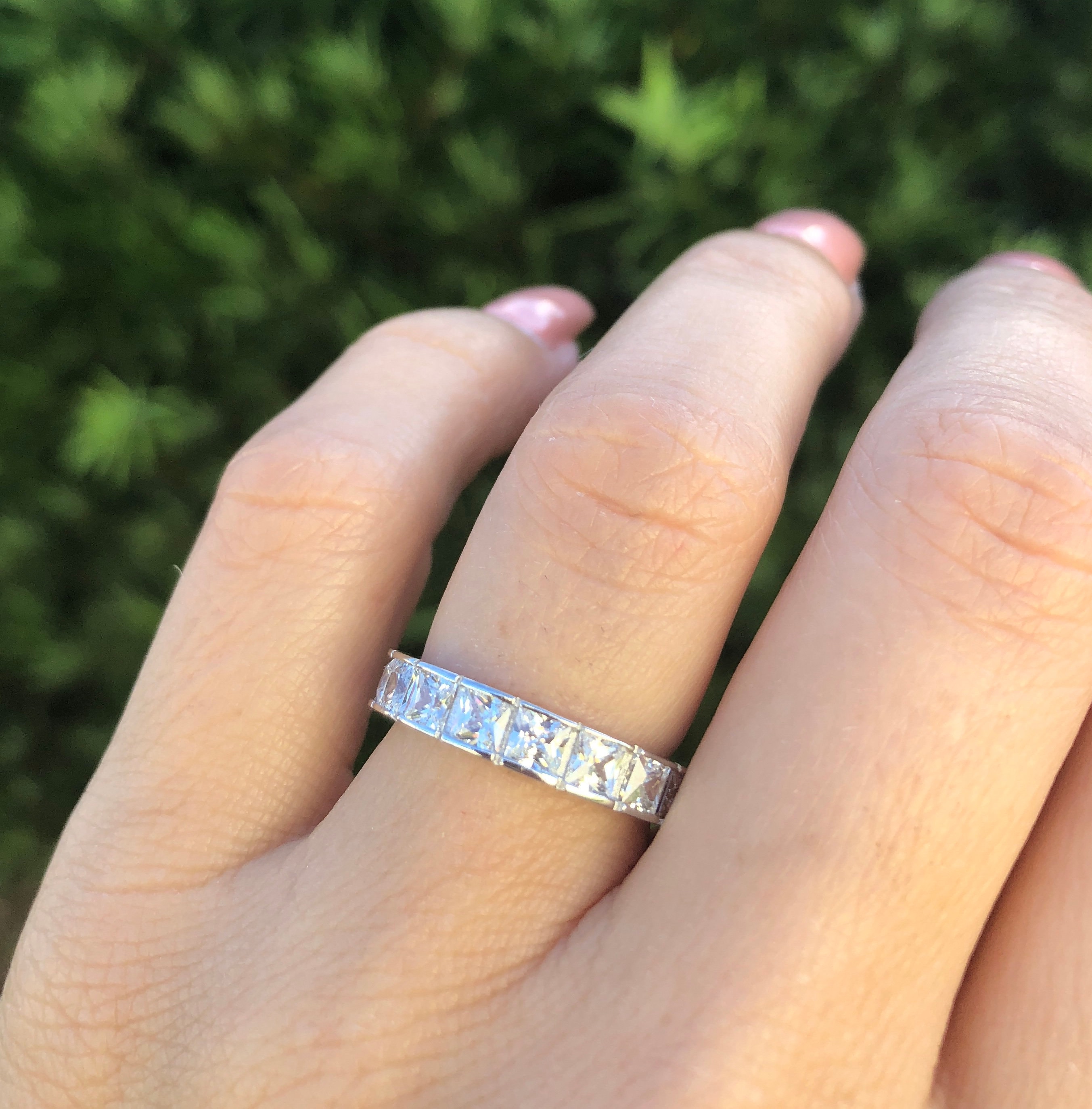 Princess Cut Wedding Band. Eternity Ring. Wedding Ring. Luxury