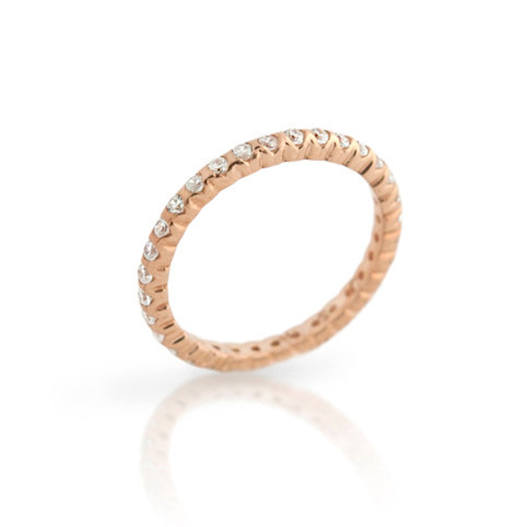 High Quality Eternity Band Ring. Eternity Cz Silver Band Ring. Etsy