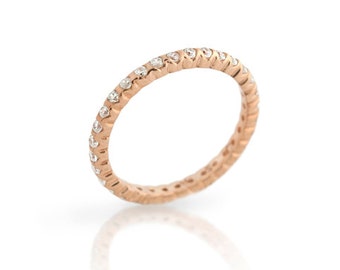 High quality eternity band ring. Eternity cz silver band ring. Stackable silver ring. Eternity cz gold band ring. Rose gold eternity ring.