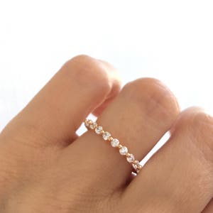 Round Cz Eternity Band Ring. Rose Gold Eternity Band. Silver Rose Gold Cz Eternity Band. Band Ring. Stackable Ring. Eternity Band Rings.