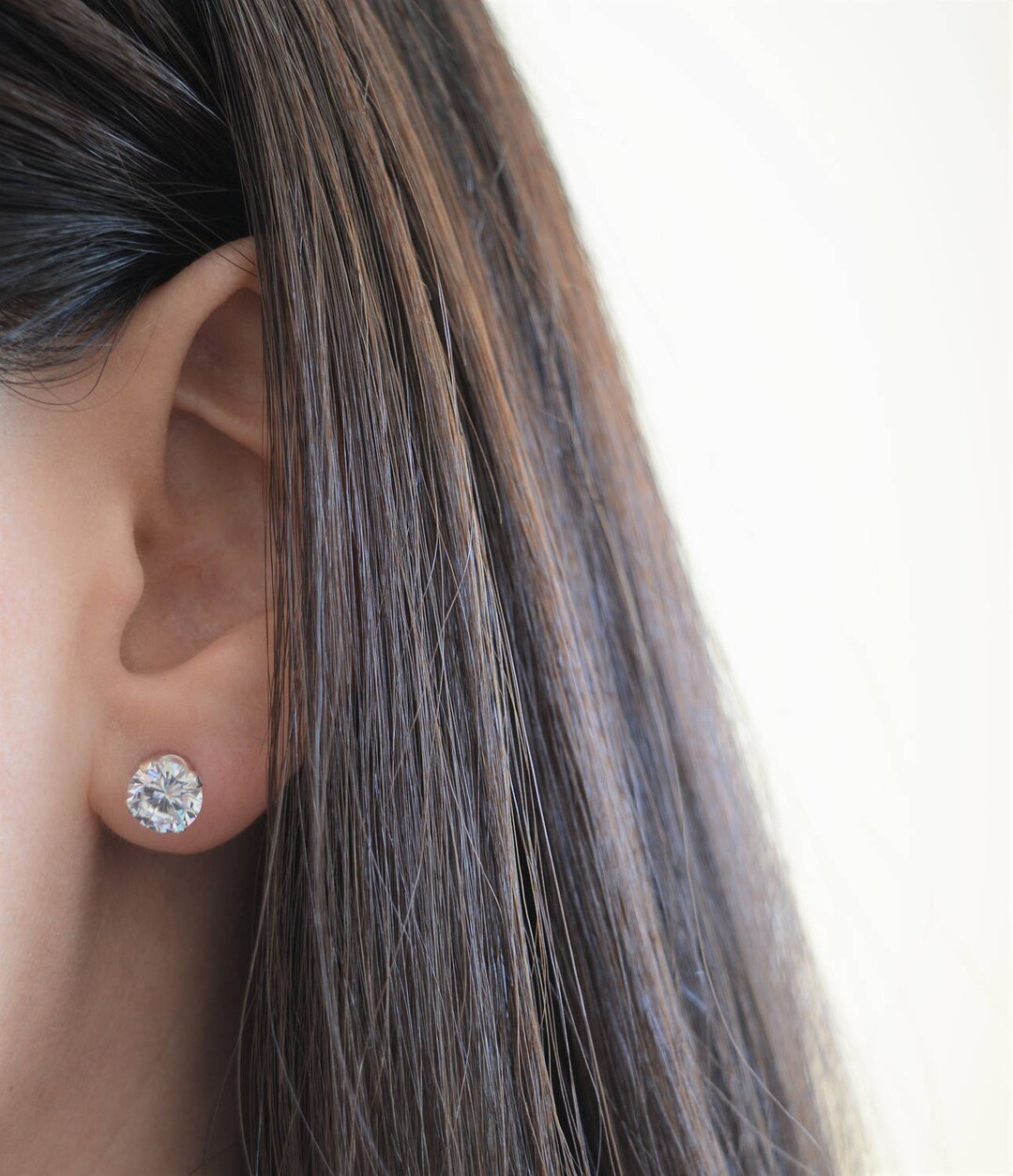 CZ Stud Earrings in Crown Setting main image 1