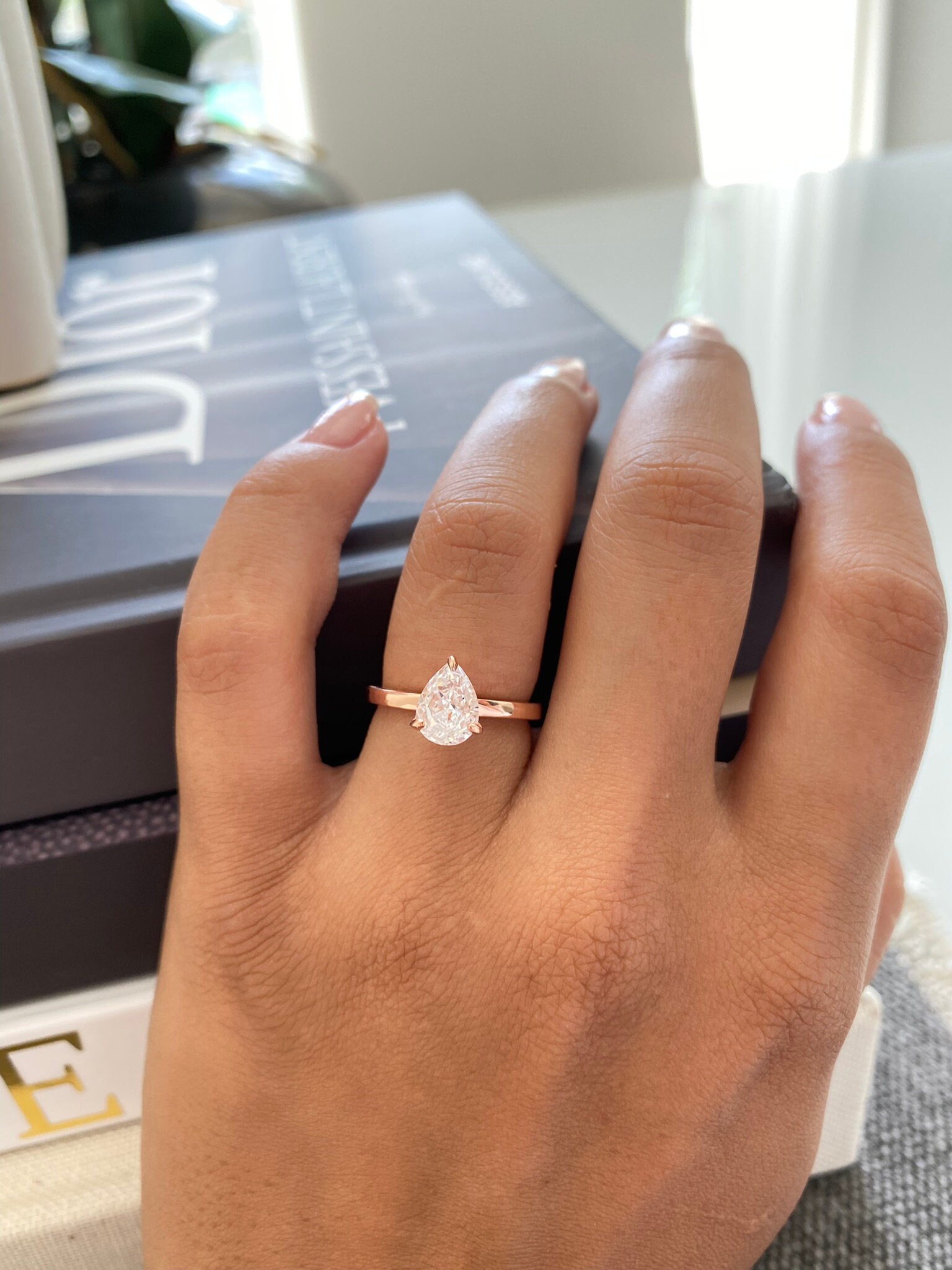 Gold teardrop ring sale