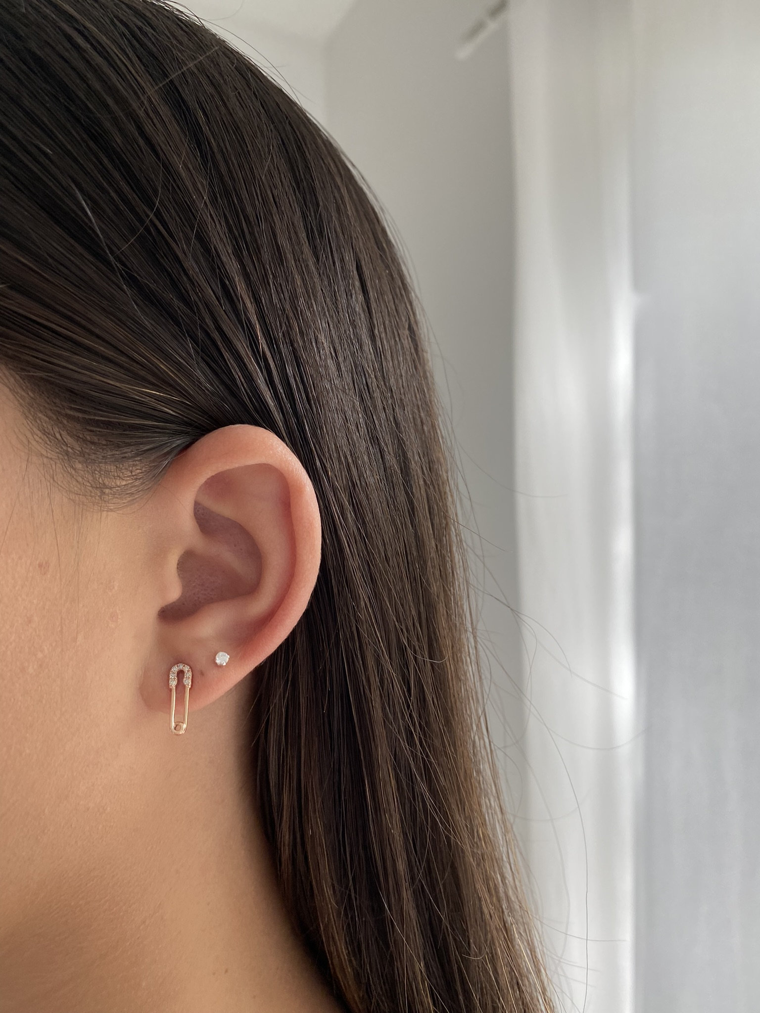 Boucles D'oreilles Pendantes épingle à Nourrice Et Couronne - Strass - Neuf Sans Emballage