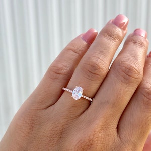 Oval Engagement Ring. Rose Gold Engagement Ring. Fine Quality Ring. Rose Gold Wedding Ring. Promise Ring. Rose Gold Solitaire Ring.