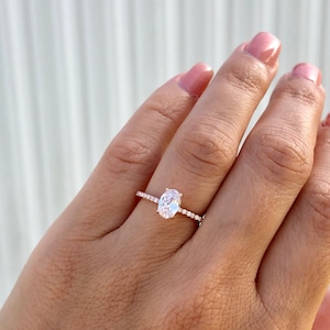 Oval Engagement Ring. Rose Gold Engagement Ring. Fine Quality Ring. Rose Gold Wedding Ring. Promise Ring. Rose Gold Solitaire Ring.