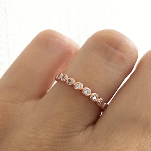 Rose Gold Eternity Ring. Rose Gold Wedding Band. Fine Cz Eternity Band. 2MM Eternity Band Ring. Rose Gold Stacking Ring. Stackable Bands.