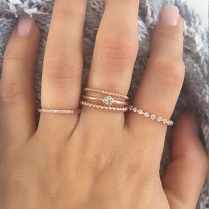 High quality sterling silver ring set. Silver ring set. Ring set. Eternity band ring. Knuckle ring, beaded ring, solitaire ring. image 3