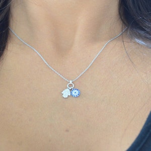 Hamsa Auge Halskette. Cz Silber Hamsa Auge Halskette. Silber Augen Halskette. Silber Hamsa Halskette. Fatima Halskette. Gold Auge Halskette.