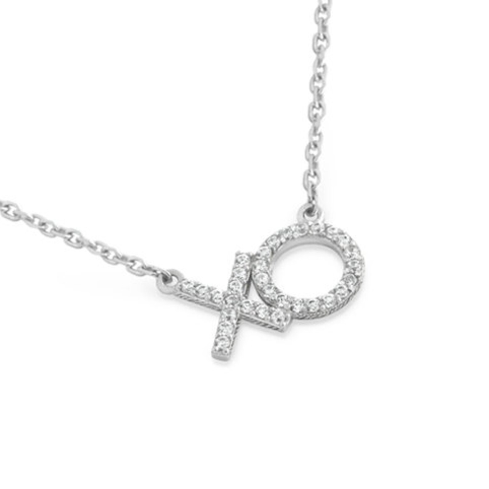 Xoxo necklace. xoxo sterling silver cz necklace. xoxo gold cz Etsy