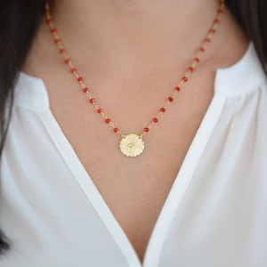 Our father prayer gold fill necklace. Our father prayer in Spanish. Collar del padre nuestro. Our father prayer medal. Religious necklace.