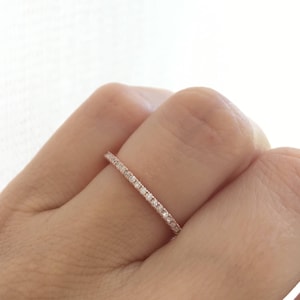 Rose Gold Wedding Band Ring. Eternity Band Ring. Rose Gold Stacking Ring. Stackable Ring. Rose Gold Eternity Band Packed In A Luxury Box. image 1