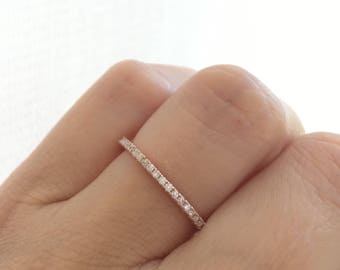 Rose Gold Wedding Band Ring. Eternity Band Ring. Rose Gold Stacking Ring. Stackable Ring. Rose Gold Eternity Band Packed In A Luxury Box.