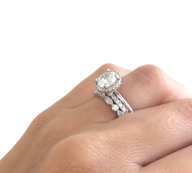 Wedding Ring Set. Bridal Rings. Sterling Silver Anniversary Etsy