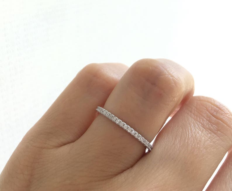 Silver Wedding Band Ring. Eternity Band Ring. Sterling Silver Stacking Ring. Stackable Ring. Silver Eternity Band Packed In A Luxury Box. image 6