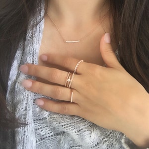 High quality sterling silver ring set. Silver ring set. Ring set. Eternity band ring. Knuckle ring, beaded ring, solitaire ring. image 4