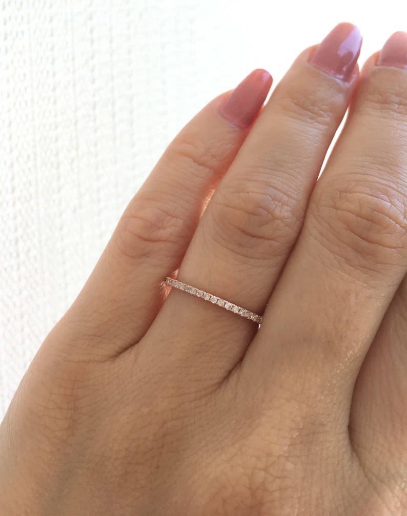 Rose Gold Wedding Band Ring. Eternity Band Ring. Rose Gold Stacking Ring. Stackable Ring. Rose Gold Eternity Band Packed In A Luxury Box. image 5