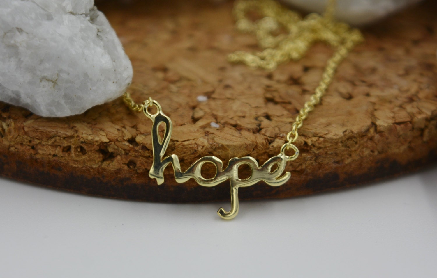 Hope Necklace. Sterling Silver Hope Necklace. Word Hope | Etsy