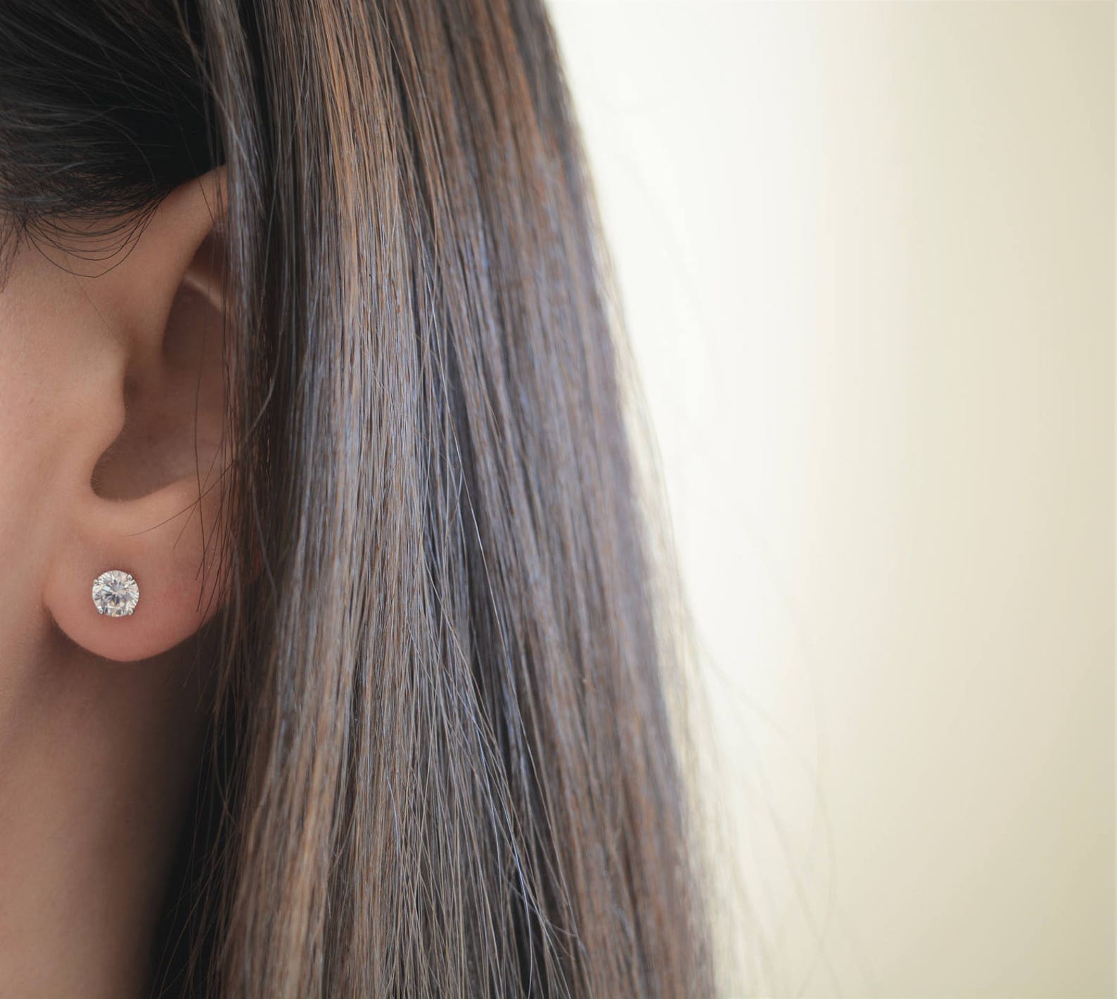 Sterling Silver High Quality Cz Stud Earrings. Round Cz Studs. Etsy