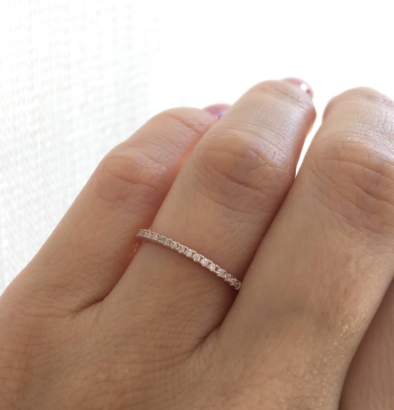 Rose Gold Wedding Band Ring. Eternity Band Ring. Rose Gold Stacking Ring. Stackable Ring. Rose Gold Eternity Band Packed In A Luxury Box. image 4
