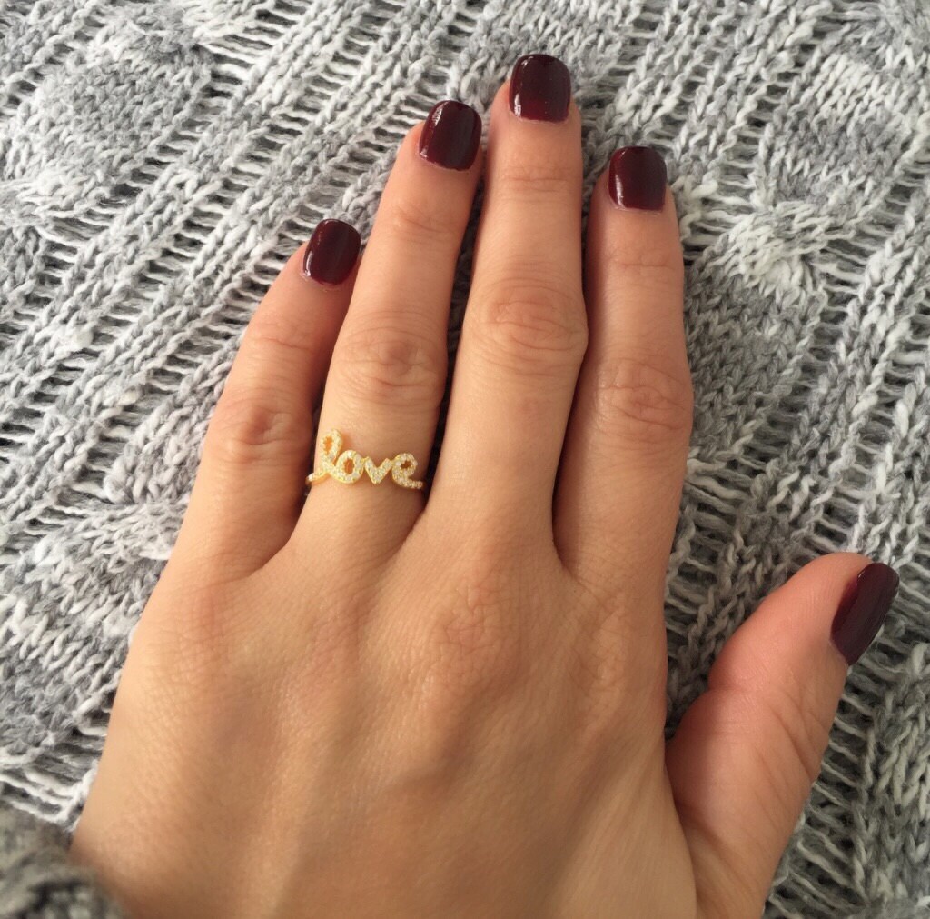 Love word best sale ring