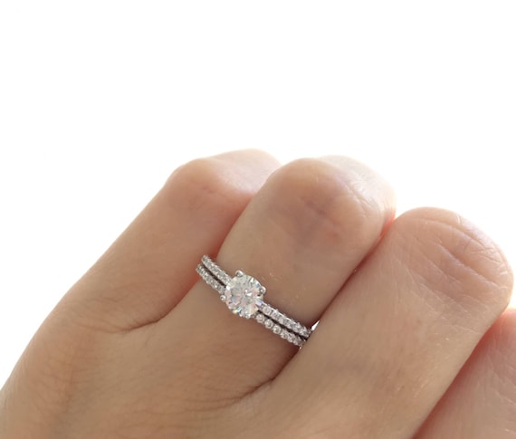 Swarovski bague de mariage ensemble. En argent sterling rhodié | Etsy Swarovski bague de mariage ensemble. En argent sterling rhodié | Etsy