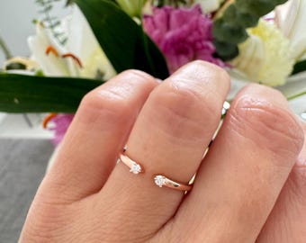 2mm Open Gap Wedding Band. Rose Gold Band. Dainty Wedding Band. Cuff Ring. Minimalist Wedding Ring. Rose Gold Wedding Ring. Unique Band.