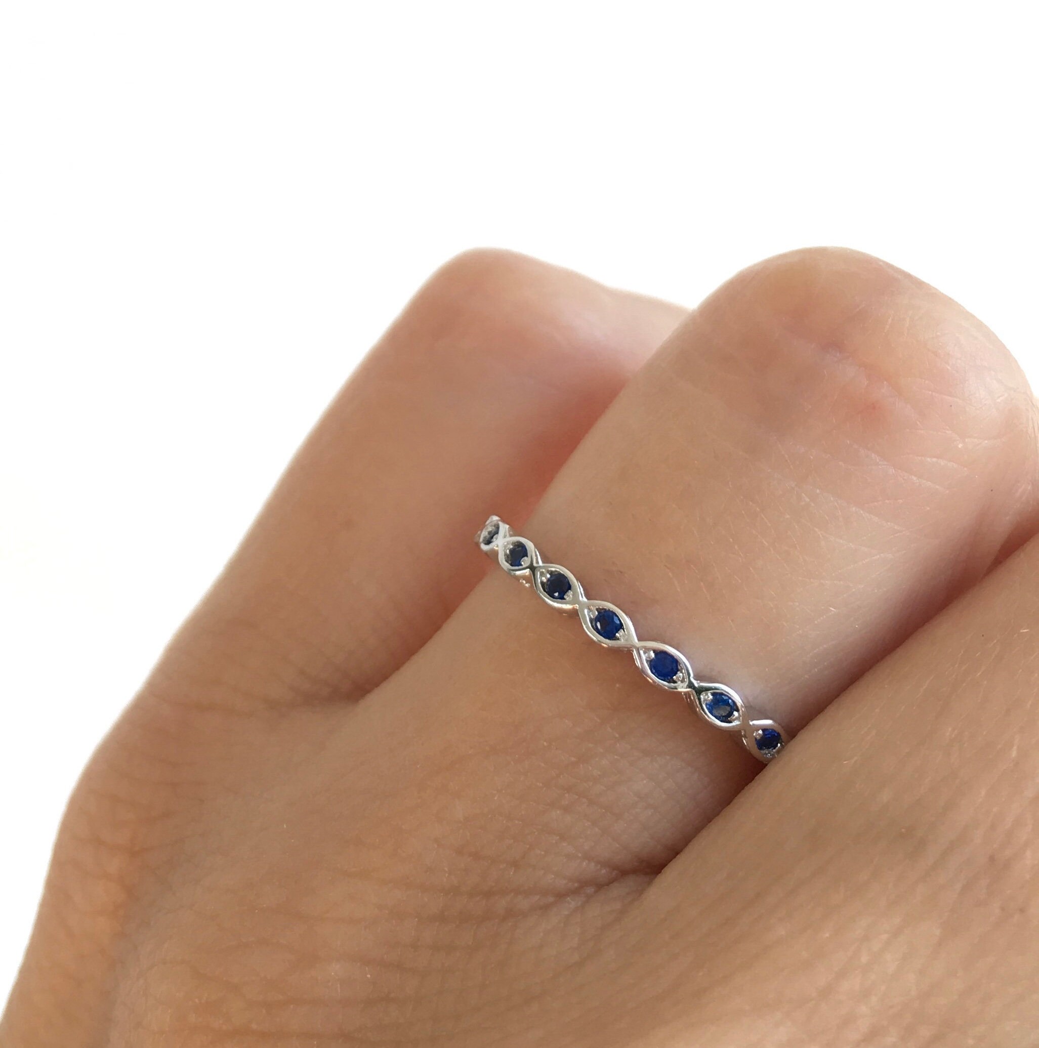 Blue Sapphire Eternity Band. Evil Eye Eternity Band. Eternity Ring