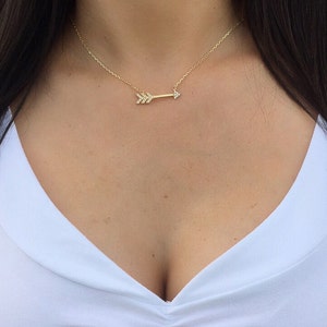 Arrow necklace. Sterling silver arrow necklace. Silver necklace. Cupid's necklace. Rose gold arrow necklace. Gold arrow necklace. Necklace image 3