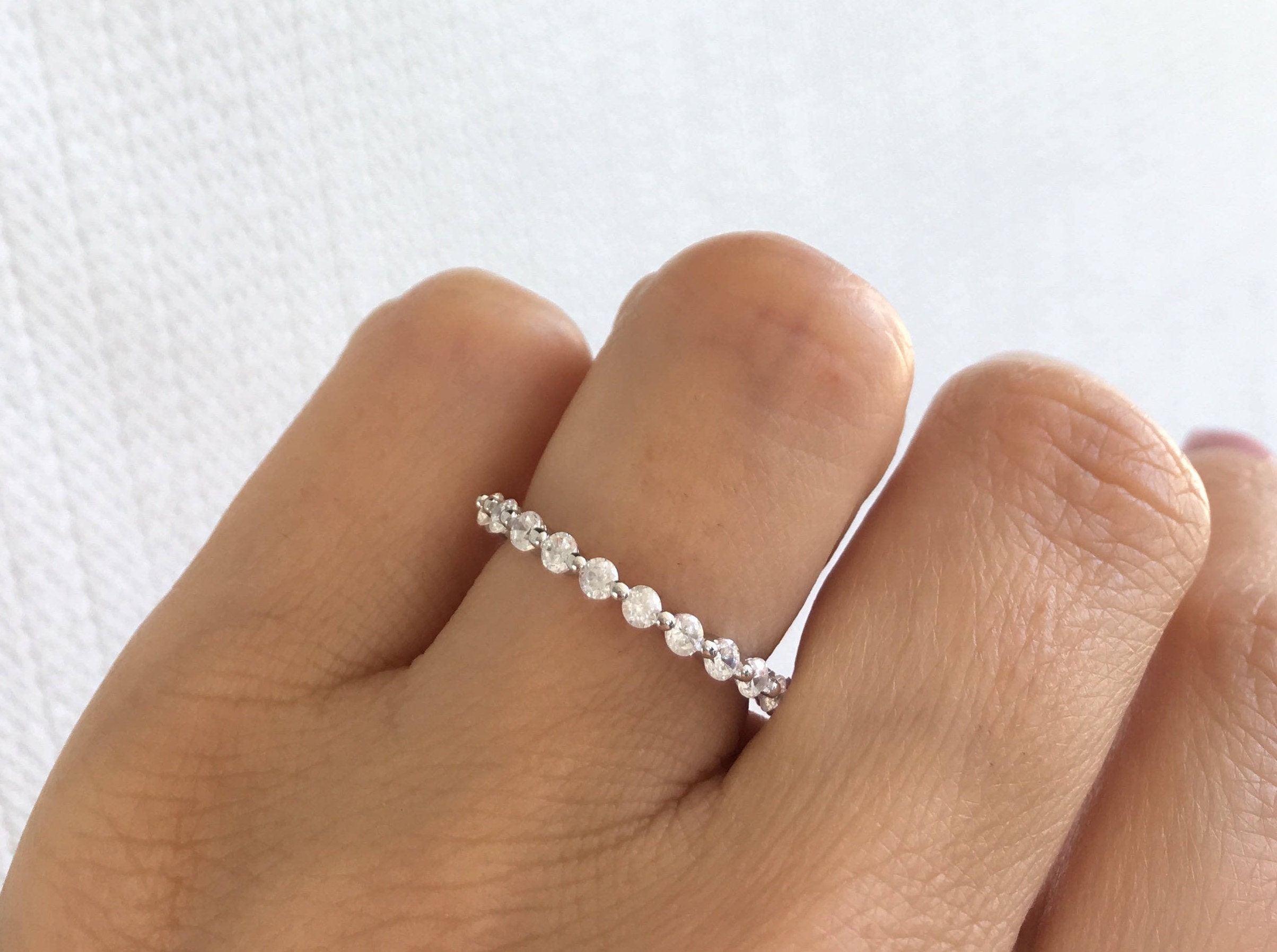 Rhodium Plated CZ Eternity Band main image 0